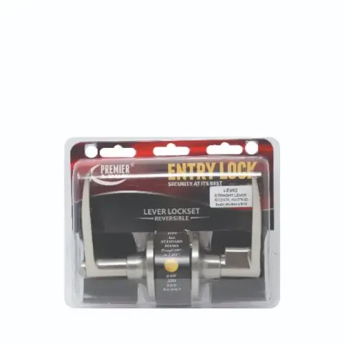 ENTRY LEVER LOCK SATIN NICKEL STR HANDLE ENTRY LEVER LOCK SATIN NICKEL STR HANDLE