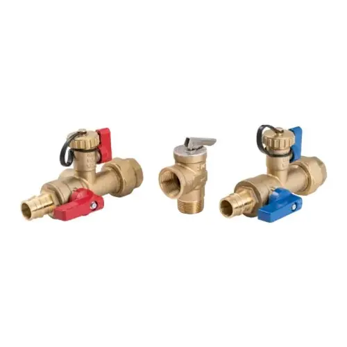 Tankless Water Heater Isolation Valve Kit, 3/4" F1960 PEX, Lead-Free Brass Tankless Water Heater Isolation Valve Kit, 3/4" F1960 PEX, Lead-Free Brass