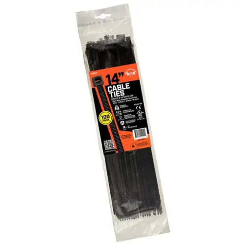 17IN BLACK CABLE TIE 119LB 100 PACK 17IN BLACK CABLE TIE 119LB 100 PACK