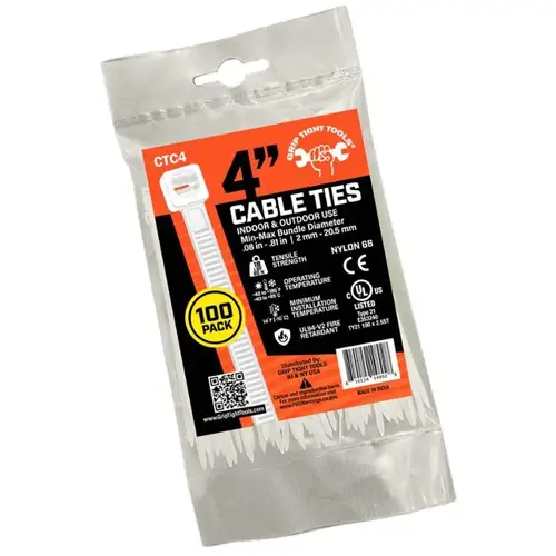6IN NATURAL CABLE TIE 50LB STRENGTH 100PK 6IN NATURAL CABLE TIE 50LB STRENGTH 100PK