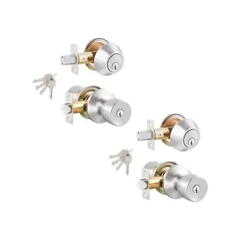 2PK COMBO LOCKSET STAINLESS STEEL 2PK COMBO LOCKSET STAINLESS STEEL