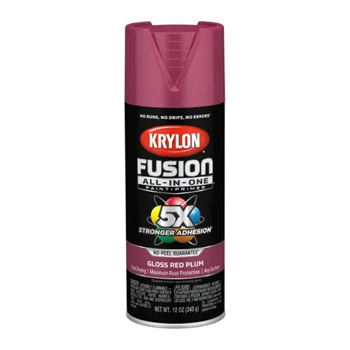 Fusion All-In-One 12 Oz. Gloss Spray Paint, Red Plum Fusion All-In-One 12 Oz. Gloss Spray Paint, Red Plum