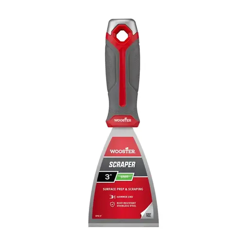 Wooster Scraper, 3 in W Blade, Stiff Blade, Stainless Steel Blade Wooster Scraper, 3 in W Blade, Stiff Blade, Stainless Steel Blade
