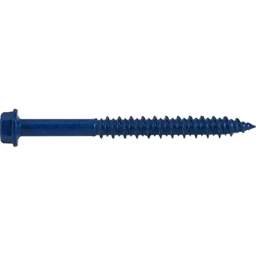 Hex Washer Head Concrete Screw, 1/4" x 2-3/4", Blue Hex Washer Head Concrete Screw, 1/4" x 2-3/4", Blue
