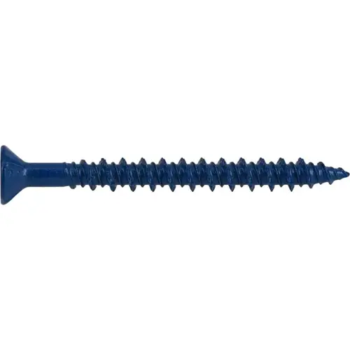 Flat Head Phillips Concrete Screw, 3/16" x 2-1/4", Blue Flat Head Phillips Concrete Screw, 3/16" x 2-1/4", Blue