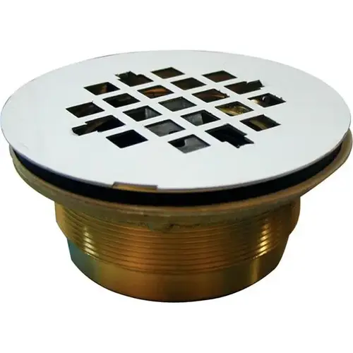 Shower Drain, Quik Caulk Compression, 2-inch, Brass Body Shower Drain, Quik Caulk Compression, 2-inch, Brass Body