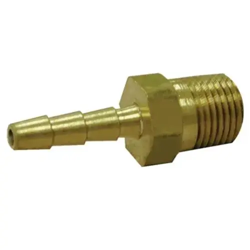 Brass Hose Barb Fitting, 1/4" Hose ID x 1/8" MPT Brass Hose Barb Fitting, 1/4" Hose ID x 1/8" MPT