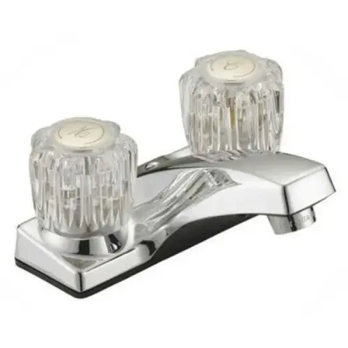 Lavatory Faucet, 2-Handle, Acrylic, 4-inch Centerset, Chrome Lavatory Faucet, 2-Handle, Acrylic, 4-inch Centerset, Chrome