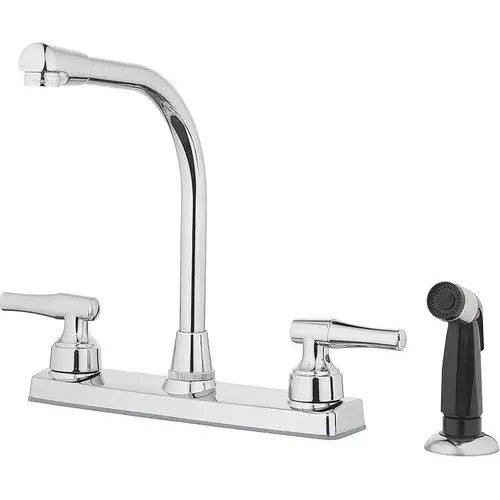 Chrome Dual-Handle Bathroom Faucet, Teapot Spout, 2.0 GPM Chrome Dual-Handle Bathroom Faucet, Teapot Spout, 2.0 GPM