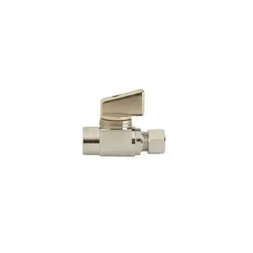 Straight Stop Valve, 5/8" OD Outlet x 1/4" Compression Inlet, Chrome Straight Stop Valve, 5/8" OD Outlet x 1/4" Compression Inlet, Chrome