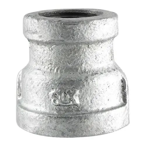 Galvanized Malleable Iron Reducer Coupling, 2" x 3/4" Galvanized Malleable Iron Reducer Coupling, 2" x 3/4"