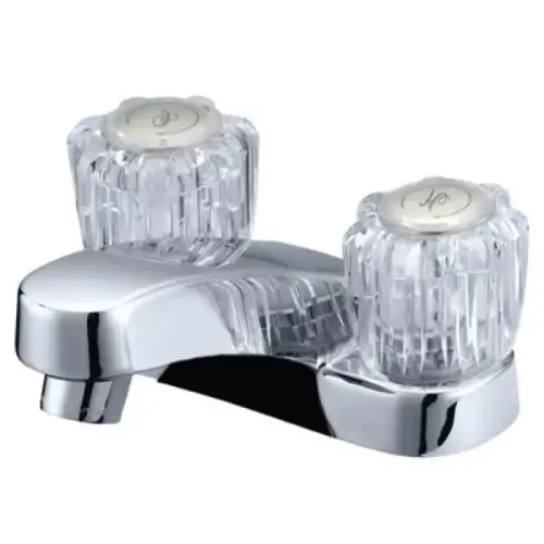 Lavatory Faucet, 2-Handle, Acrylic, Chrome, 4-inch Centerset, 1.2 GPM Lavatory Faucet, 2-Handle, Acrylic, Chrome, 4-inch Centerset, 1.2 GPM