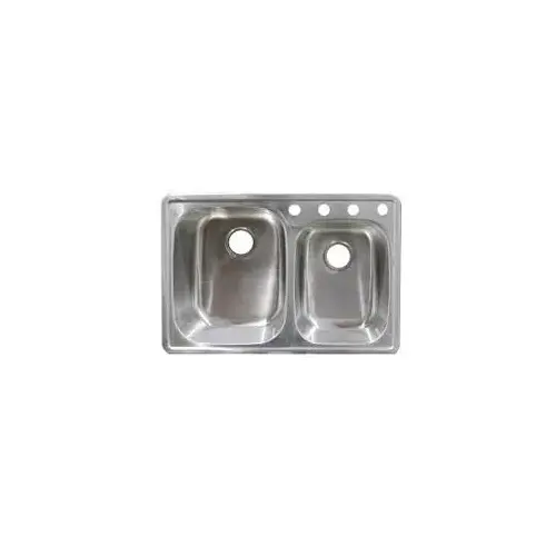 9/7 IN 4 HOLE DOUBLE BOWL SATN SINK 9/7 IN 4 HOLE DOUBLE BOWL SATN SINK