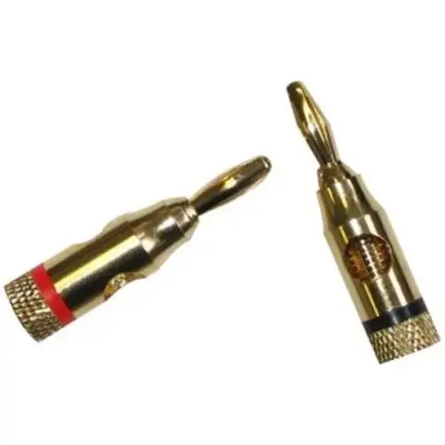 GOLD BANANA PLUGS RD/BK GOLD BANANA PLUGS RD/BK