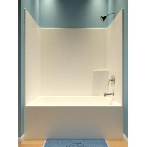 One-Piece Tub Shower Unit, 60" x 37", White, Left Drain One-Piece Tub Shower Unit, 60" x 37", White, Left Drain