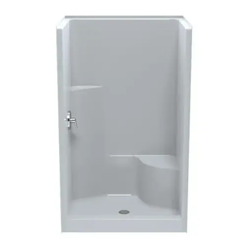 One-Piece Shower Stall, Left Seat, 48 x 37 x 79 Inch, White One-Piece Shower Stall, Left Seat, 48 x 37 x 79 Inch, White