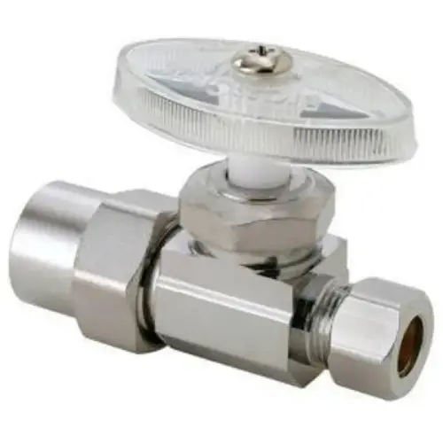 Stop Valve, 1/2" Nom. CPVC x 3/8" OD Compression, Polished Chrome Stop Valve, 1/2" Nom. CPVC x 3/8" OD Compression, Polished Chrome