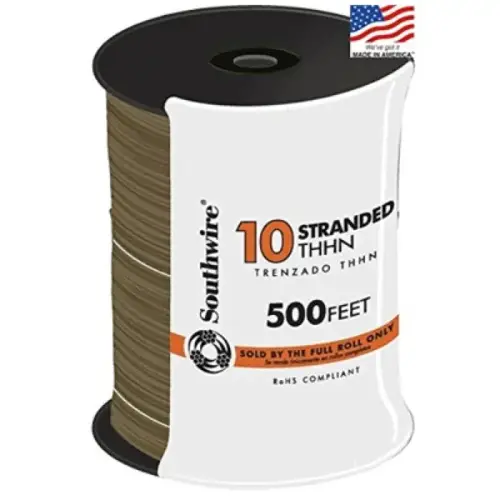 10 THNN STRAND WIRE 500FT BROWN 10 THNN STRAND WIRE 500FT BROWN