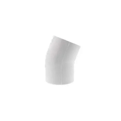 PVC 22.5 Degree Elbow, Schedule 40, 1-1/2 Inch Socket PVC 22.5 Degree Elbow, Schedule 40, 1-1/2 Inch Socket