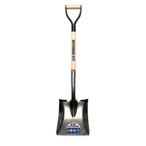 Square Point Shovel, 30" Hardwood Handle, Steel D-Grip, S400 Jobsite Square Point Shovel, 30" Hardwood Handle, Steel D-Grip, S400 Jobsite