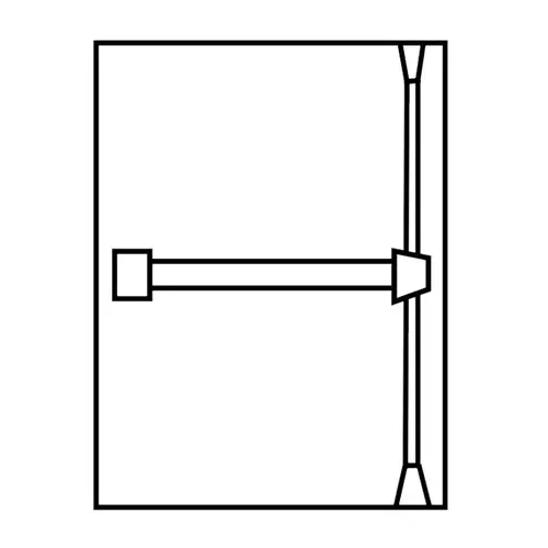 Right Hand Reverse 3' Pushpad Surface Vertical Rod Exit Device Aluminum Finish Right Hand Reverse 3' Pushpad Surface Vertical Rod Exit Device Aluminum Finish