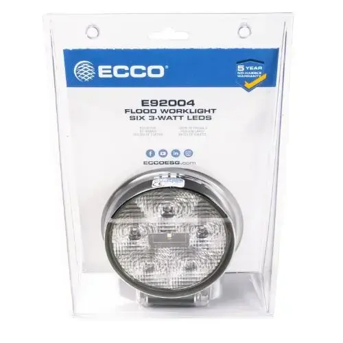 WORK LAMP 6 LED ROUND FLOOD 12-24 VD WORK LAMP 6 LED ROUND FLOOD 12-24 VD
