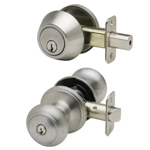 COLONIAL KNOB DEADBOLT COMBO SATIN SS COLONIAL KNOB DEADBOLT COMBO SATIN SS
