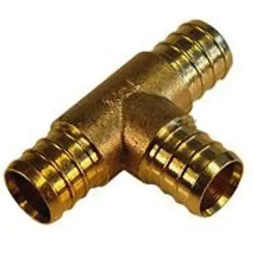 PEX Barb Tee Fitting, 1" x 3/4" x 3/4", Lead-Free Brass PEX Barb Tee Fitting, 1" x 3/4" x 3/4", Lead-Free Brass