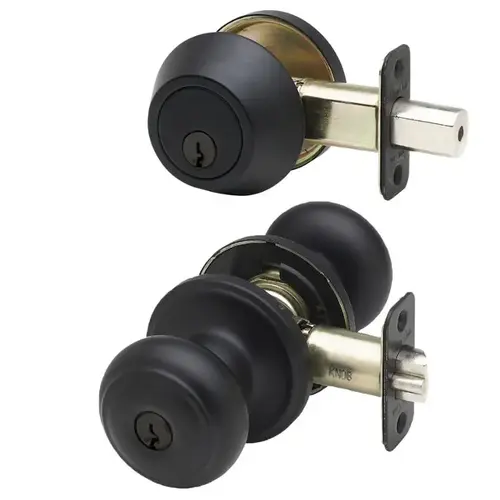 COLONIAL KNOB DEADBOLT COMBO BLACK COLONIAL KNOB DEADBOLT COMBO BLACK