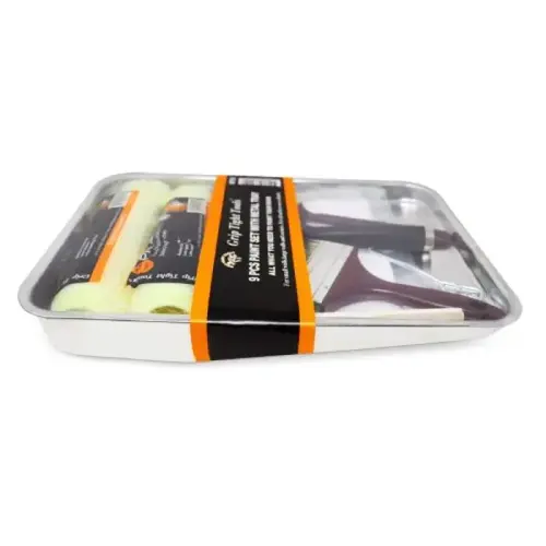 9 INCH 9 PIECE METAL PAINT TRAY SET 9 INCH 9 PIECE METAL PAINT TRAY SET