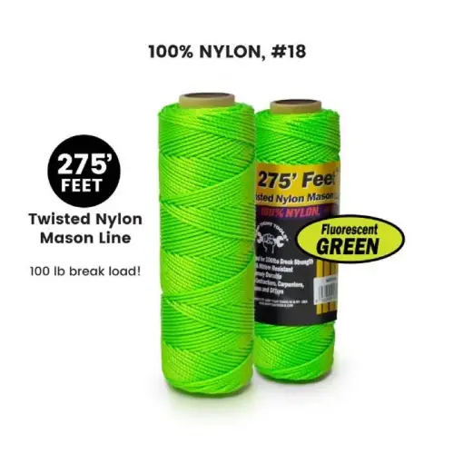 100% NYLON MASON LINE FLUORESCENT GREEN 100% NYLON MASON LINE FLUORESCENT GREEN