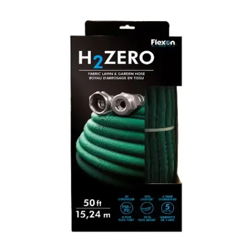 H2ZERO Fabric Garden Hose, 50 ft, 3/8" Diameter, Lightweight H2ZERO Fabric Garden Hose, 50 ft, 3/8" Diameter, Lightweight