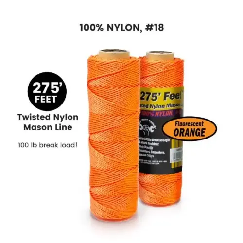 100% NYLON MASON LINE FLUORESCENT ORANGE 100% NYLON MASON LINE FLUORESCENT ORANGE