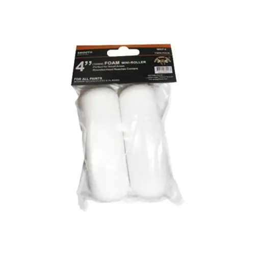 4 INCH MINI ROLLER R REFILLS FOAM 2 PACK 4 INCH MINI ROLLER R REFILLS FOAM 2 PACK