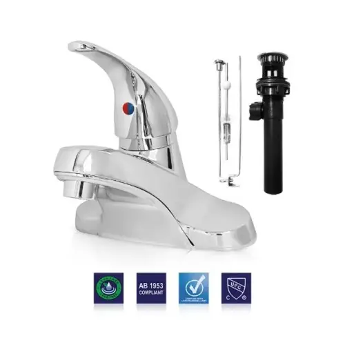 SINGLE HANDLE LAV FAUCET W PLASTIC POP UP SINGLE HANDLE LAV FAUCET W PLASTIC POP UP