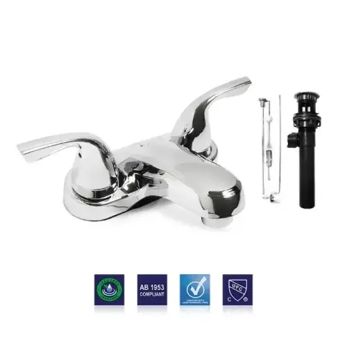 2 HANDLE LAV FAUCET WITH PLASTIC POP 2 HANDLE LAV FAUCET WITH PLASTIC POP