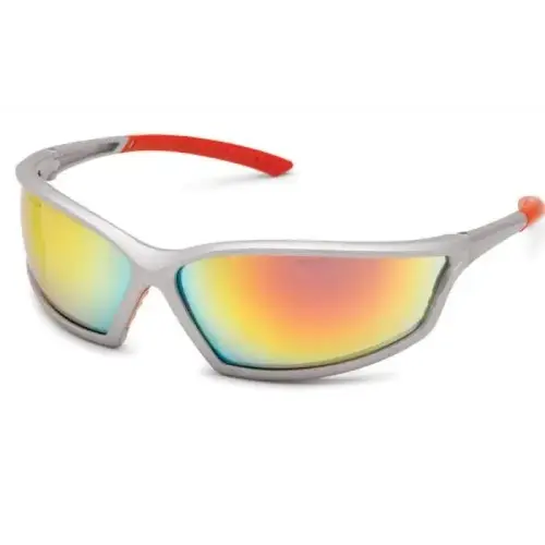 Sport Wraparound Safety Glasses, Sunset Red Mirror Lens, ANSI Z87.1+ Sport Wraparound Safety Glasses, Sunset Red Mirror Lens, ANSI Z87.1+