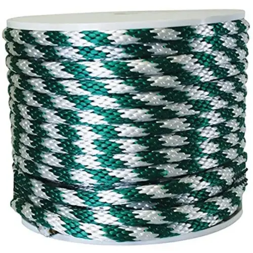 Solid Braid Multi-Filament Polypropylene Derby Rope, 5/8" x 200 ft, Green/White Solid Braid Multi-Filament Polypropylene Derby Rope, 5/8" x 200 ft, Green/White