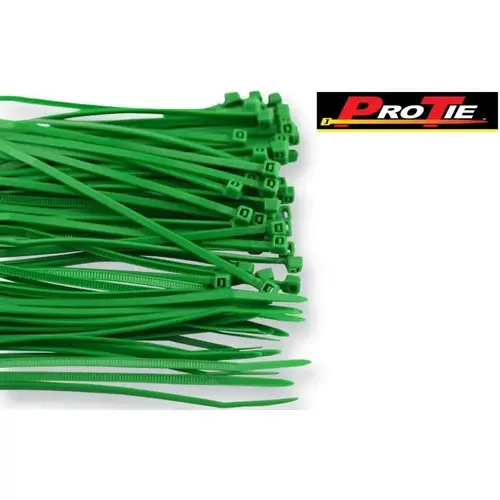 Ultra Light Duty Cable Tie, 4" Length, Green, Pack of 100 Ultra Light Duty Cable Tie, 4" Length, Green, Pack of 100