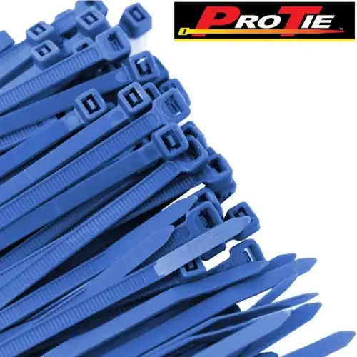 Standard Duty Nylon Cable Tie, 8", Blue, 50 lb Tensile Strength, Pack of 100 Standard Duty Nylon Cable Tie, 8", Blue, 50 lb Tensile Strength, Pack of 100