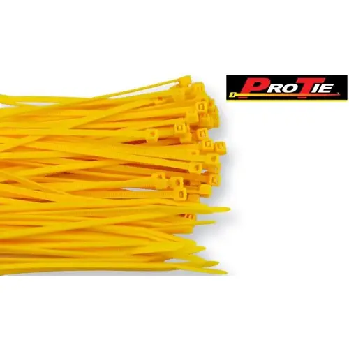 Cable Tie, 4", Yellow, 18 lb Tensile Strength, Pack of 100 Cable Tie, 4", Yellow, 18 lb Tensile Strength, Pack of 100