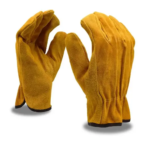 Split Leather Driver Work Glove, Elastic Back, Large Split Leather Driver Work Glove, Elastic Back, Large