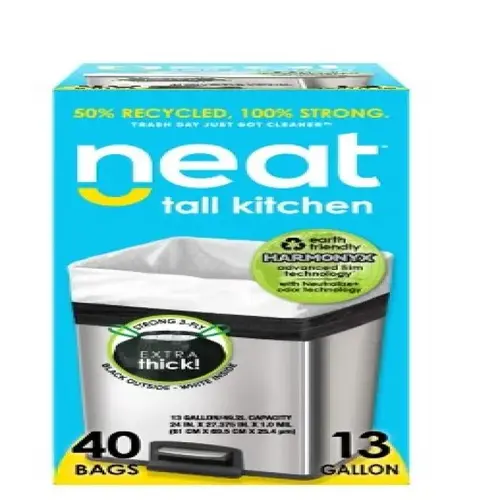 Neat Tall Kitchen Drawstring Trash Bags, 13 Gallon, Pack of 40 Neat Tall Kitchen Drawstring Trash Bags, 13 Gallon, Pack of 40