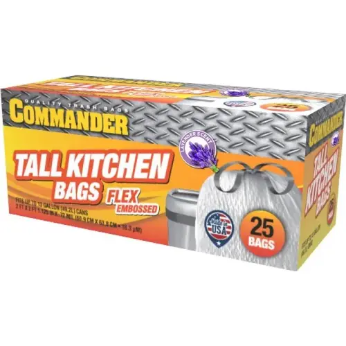 Commander 13-Gallon Trash Can Liner, Lavender Scented, Pack of 25 Commander 13-Gallon Trash Can Liner, Lavender Scented, Pack of 25