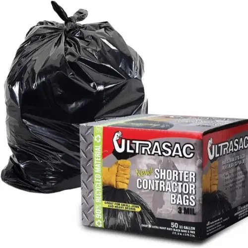Ultrasac Contractor Bag, 42 Gallon, 3 mil, Flap Tie, Pack of 50 Ultrasac Contractor Bag, 42 Gallon, 3 mil, Flap Tie, Pack of 50