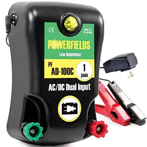 AC/DC Electric Fence Energizer, 110V/12V, 60 Acre, 1.0 Joule AC/DC Electric Fence Energizer, 110V/12V, 60 Acre, 1.0 Joule
