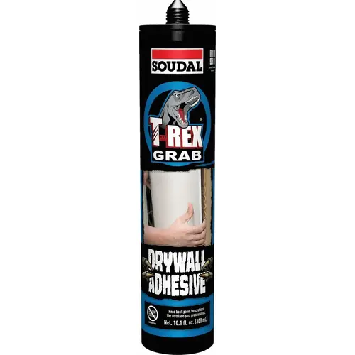 T-Rex Grab Construction Adhesive, Water-Based, 10 fl oz, White T-Rex Grab Construction Adhesive, Water-Based, 10 fl oz, White