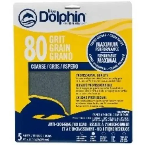 Sandpaper Sheet, 80 Grit, Pack of 5 Sandpaper Sheet, 80 Grit, Pack of 5