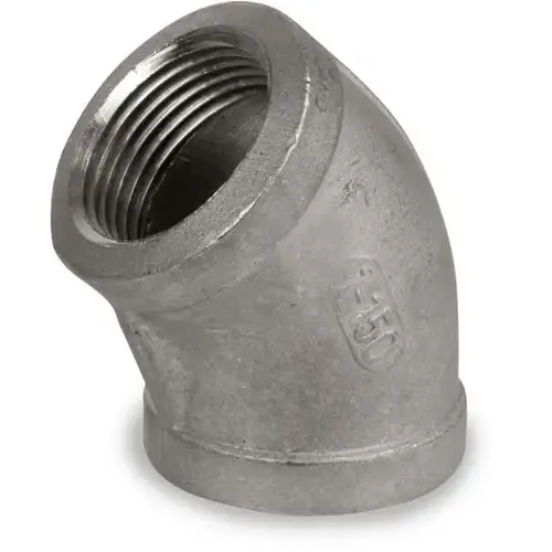 45 Degree Stainless Steel Pipe Elbow, 1-1/4" NPT, Class 150 45 Degree Stainless Steel Pipe Elbow, 1-1/4" NPT, Class 150