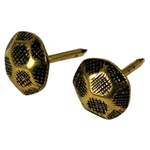Furniture Nail, Daisy Oxford Head, Antique Brass, Pack of 25 Furniture Nail, Daisy Oxford Head, Antique Brass, Pack of 25